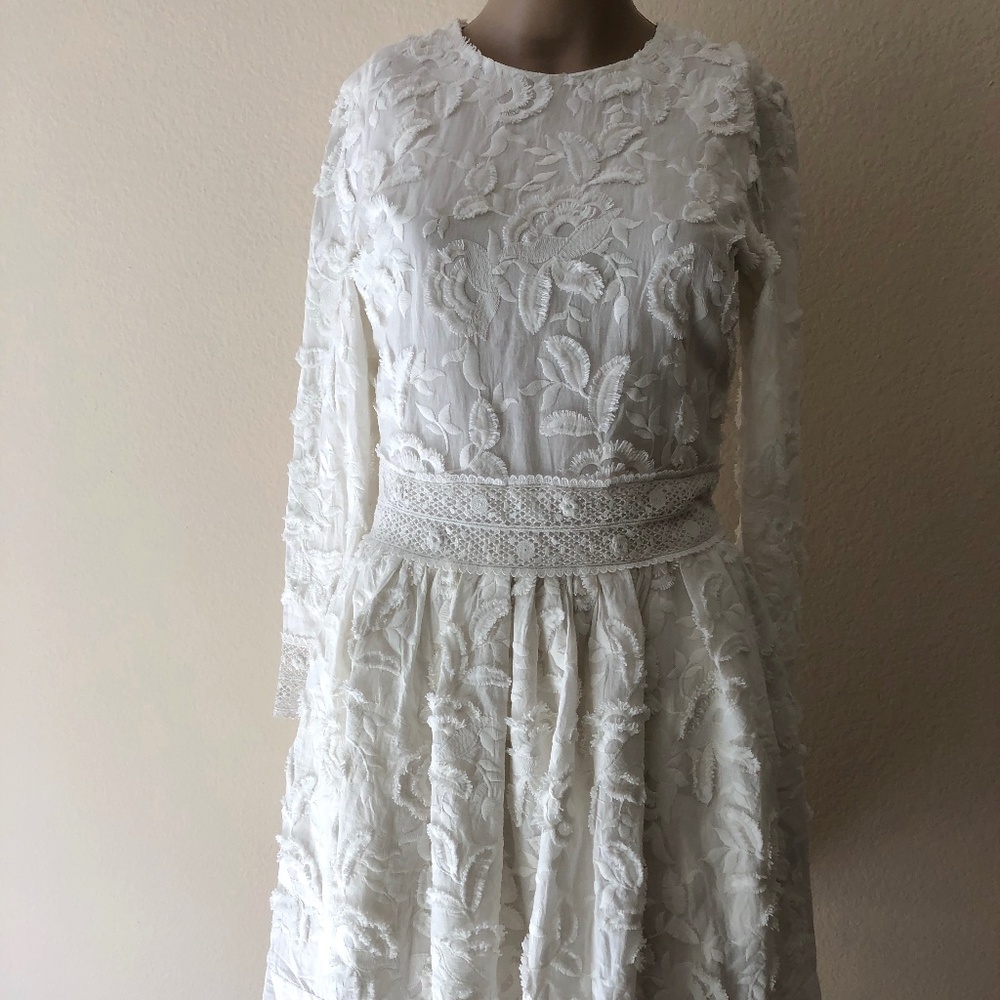 VANESSA BRUNO OVERLAY WHITE DRESS